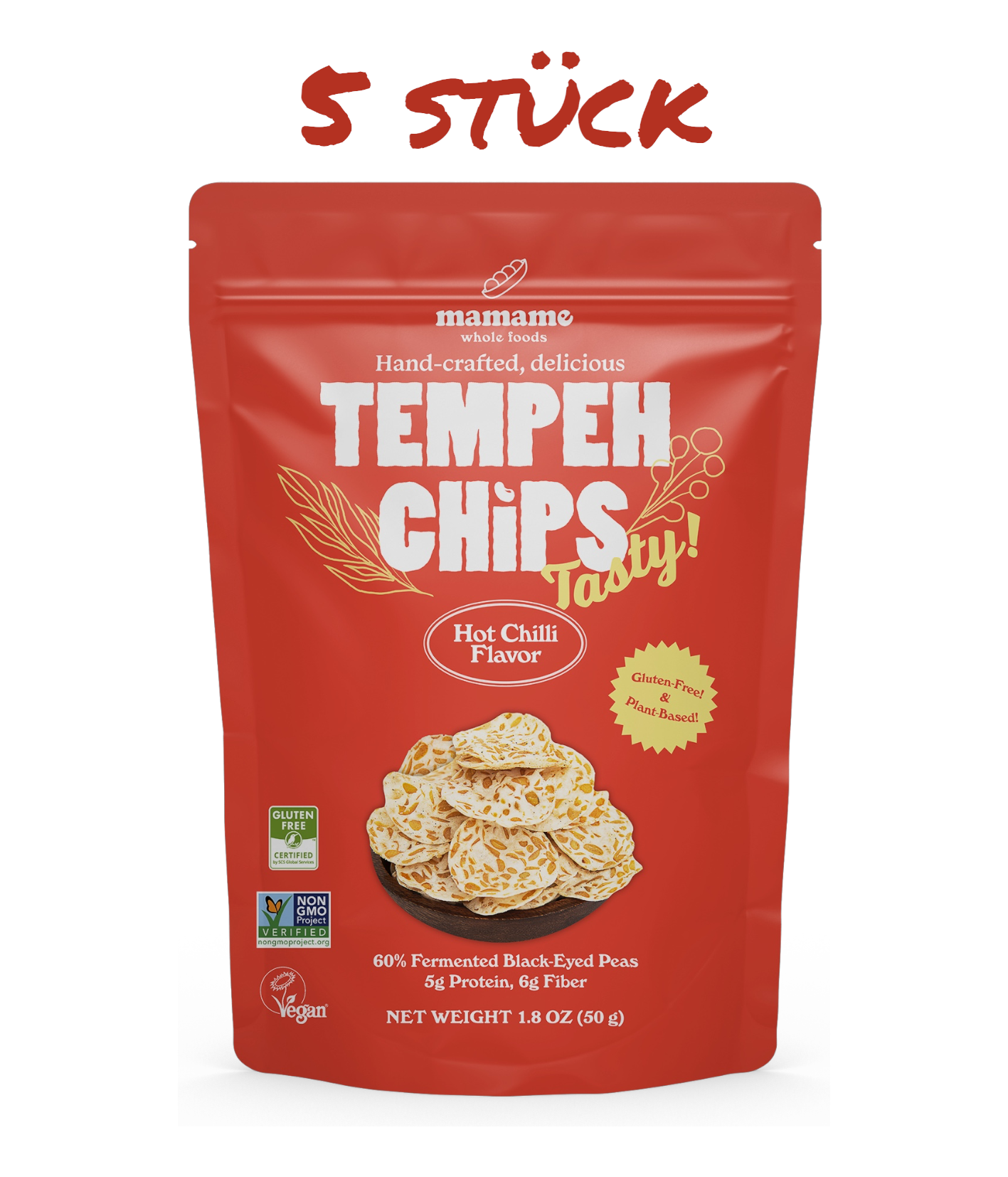 Tempeh Chips- HOT CHILLI - Lebensmittel Europa