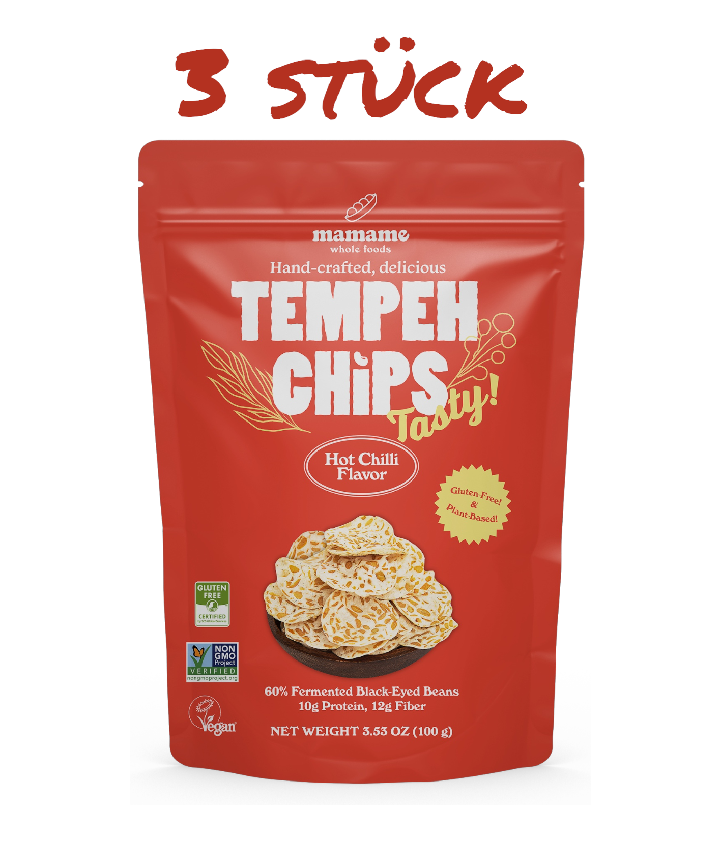 Tempeh Chips- HOT CHILLI - Lebensmittel Europa