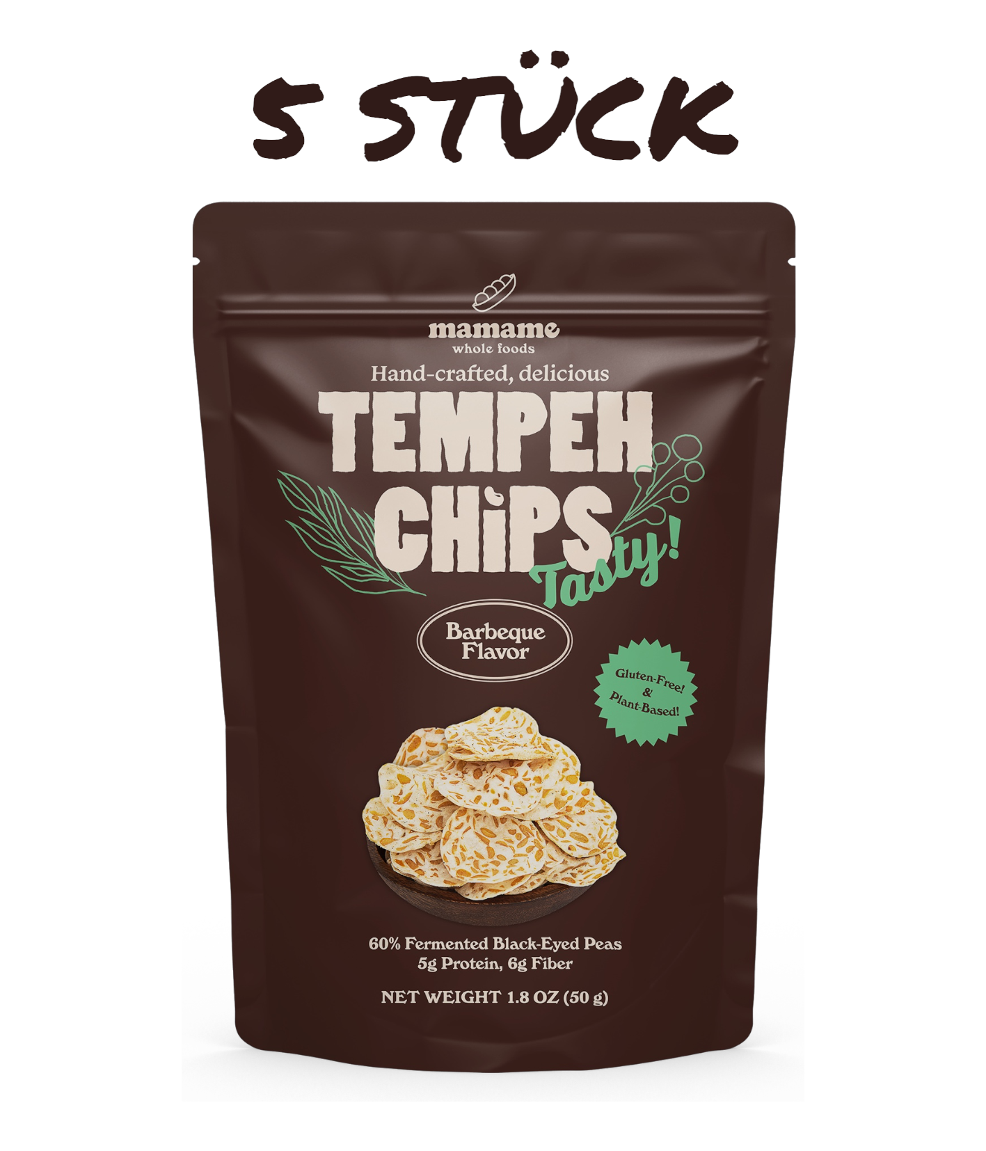 Tempeh Chips- BARBEQUE, 5 Stück - Lebensmittel Europa