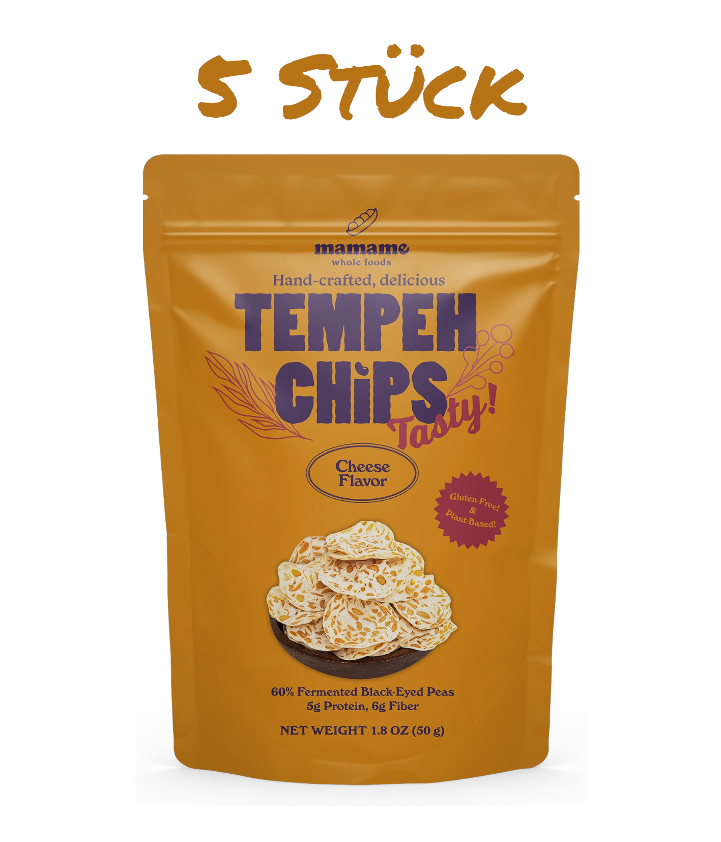 Tempeh Chips- CHEESE, 5 Stück - Lebensmittel Europa